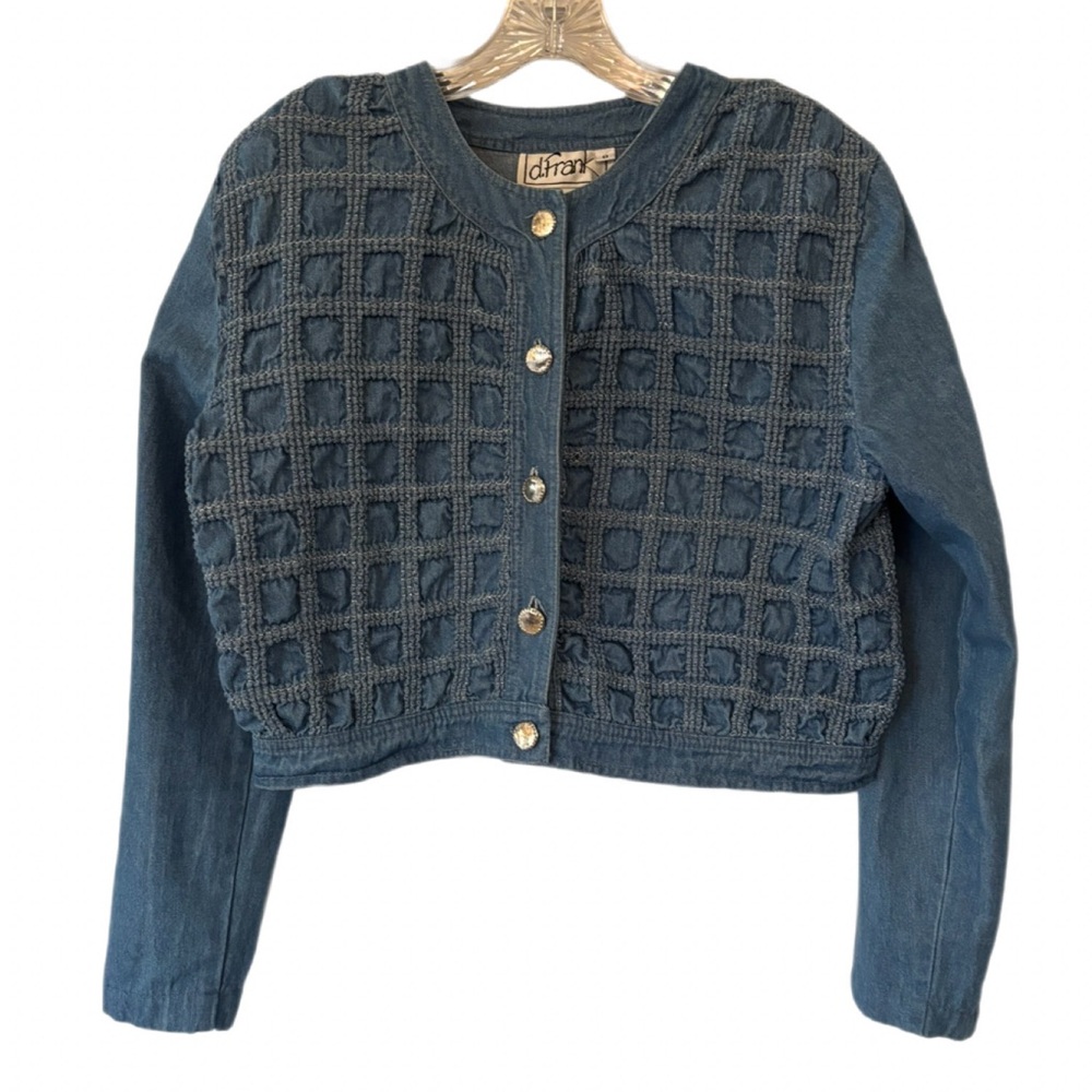 Vintage d.Frank Cropped Denim Jacket size 8 - Picture 5 of 13